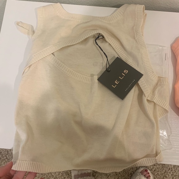 Cream Cutout Sweater/Top - Picture 3 of 4